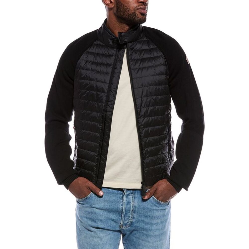 Moncler Mens  Knit Sleeve Jacket, Black
